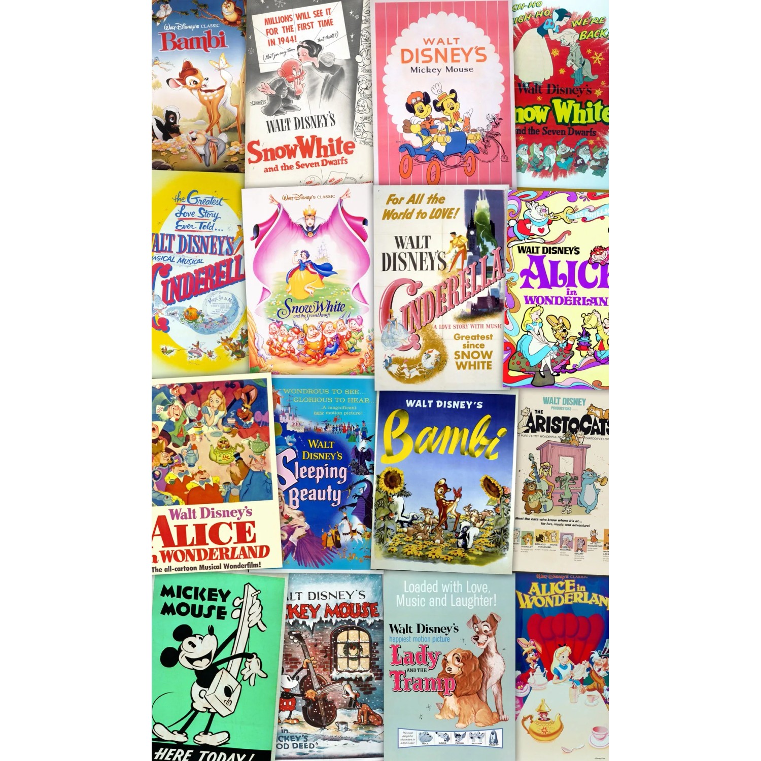 E-shop Komar Vliesová fototapeta Disney Movie Posters Retro Girls, 120 x 200 cm