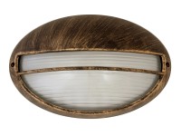 Rabalux Vonkajšie nástenné svietidlo Hektor 1, IP54, antická zlatá, 32 x 20,6 cm