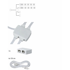 Paulmann YourLED Junction Box: 4-cestný rozbočovač pre LED pásy, vrátane kabeláže.