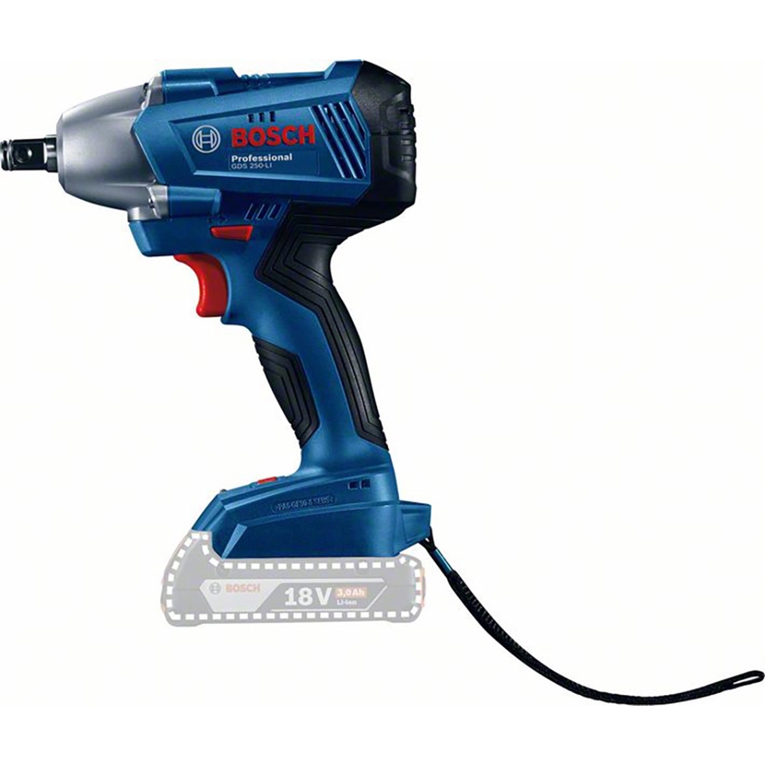E-shop Bosch Akumulátorový rázový uťahovač GDS 250-LI Professional