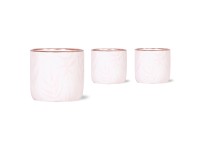 Keramický kvetináč Leaf bieloružový pr. 6 x 5 cm