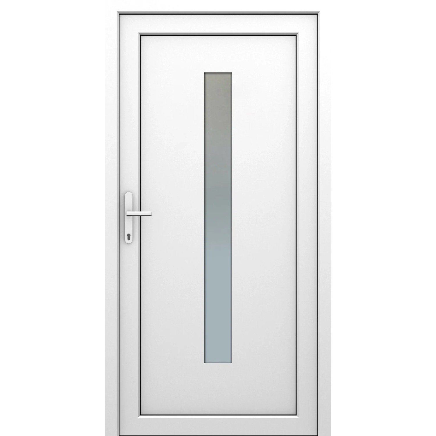 E-shop Plastové vedlajšie vchodové dvere 6-komorové biele, 100 x 210 cm, Ľ
