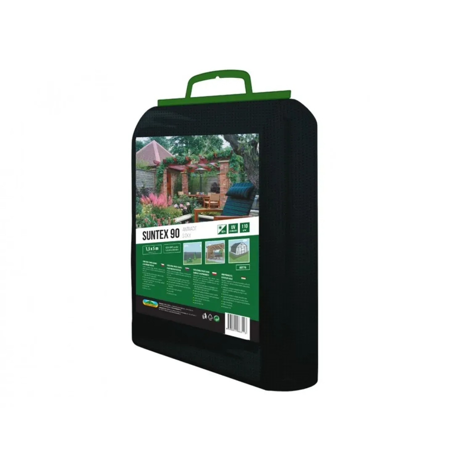 E-shop NOHEL GARDEN Tieňovka s okami PE SUNTEX 90%, antracitová, 1,5 x 5 m