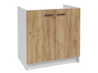 Deftrans Drezová kuchynská skrinka Gold 2D, zlatý dub/biela, 80 x 82,5 x 46 cm