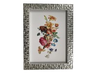 Bondecor Fotorámček plastový štruktúrovaný, lišta 19/13 mm, strieborný, 13x18 cm