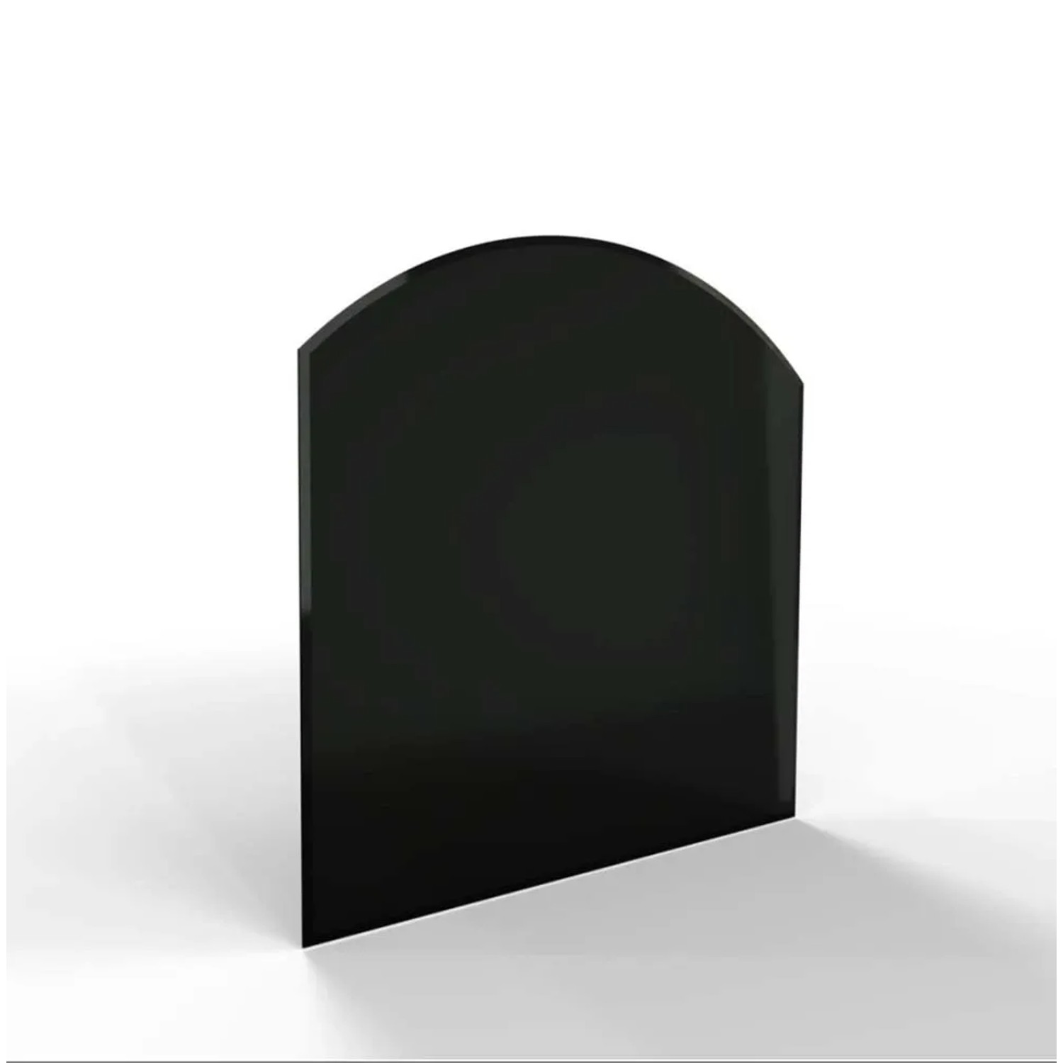 E-shop HS Flamingo Sklo pod kachle oblúk R725, čierne, 1000 x 1000 x 6 mm