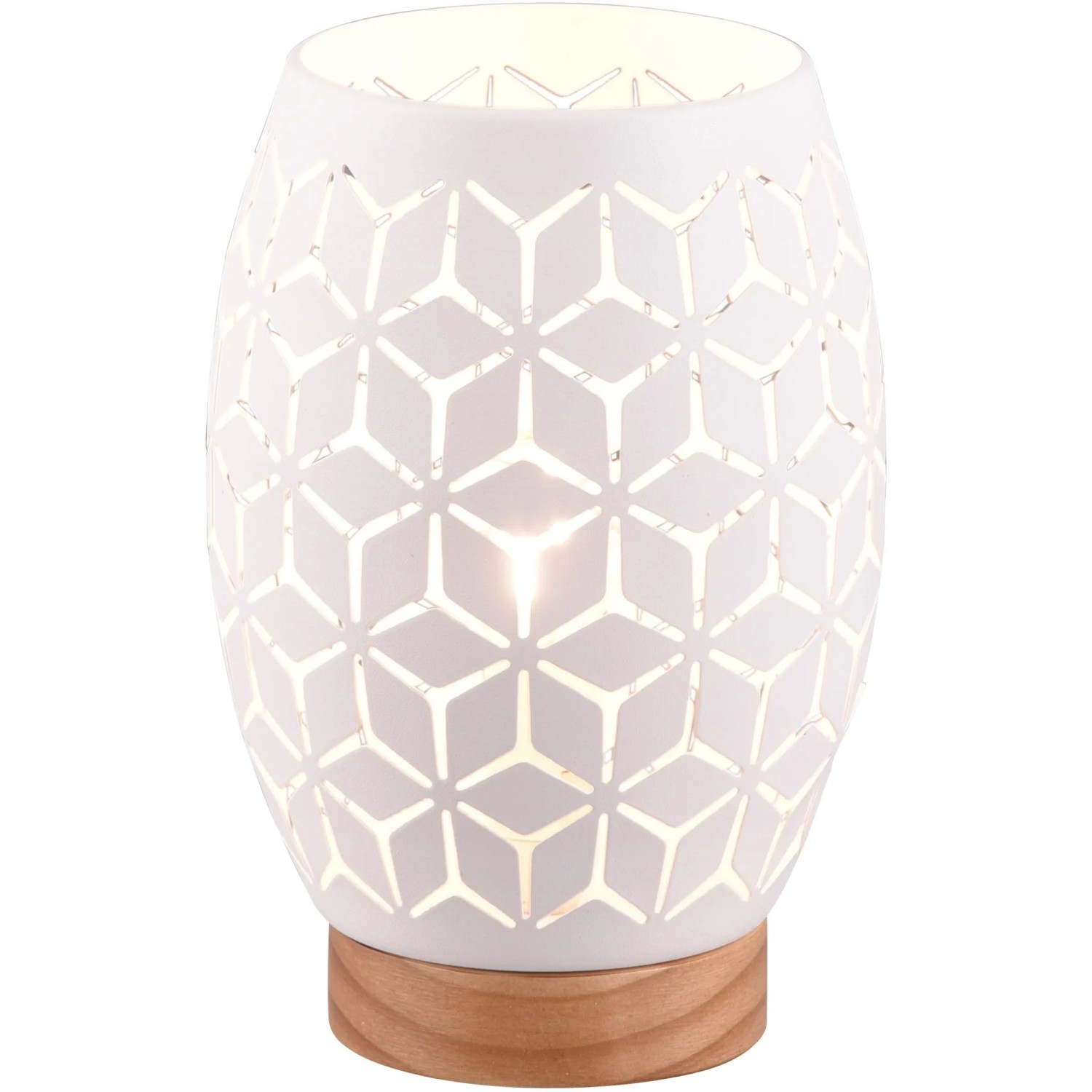 E-shop REALITY Stolová lampa BIDAR biela matná 1 x E27 max. 28 W, pr. 15 x 21 cm
