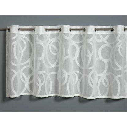 Sehlbach Vitrážová záclona s otvormi, kruhy, prírodná, 135 x 50 cm