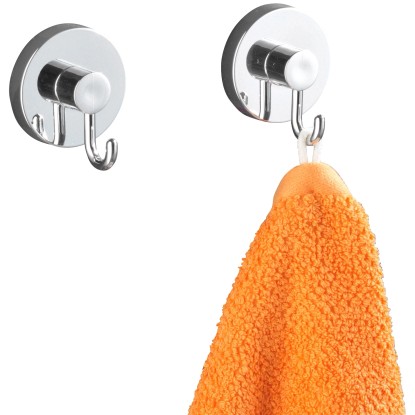 Wenko Súprava háčikov Vacuum-Loc chróm lesklá 2-dielna okrúhla