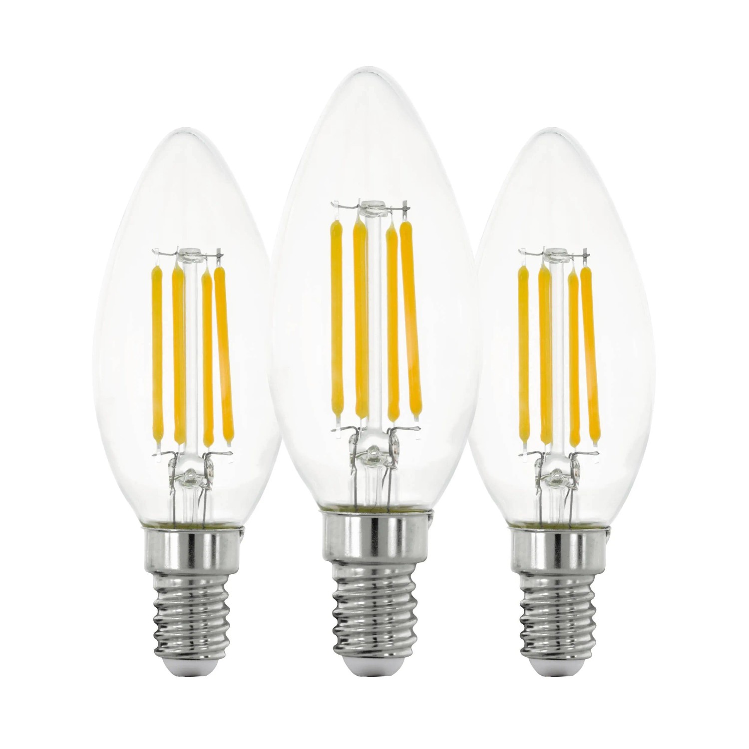 E-shop EGLO LED žiarovka E14 C35 7W 806lm 2700K pr. 35 x 98 mm, číra, 3 ks