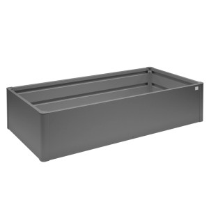 Tmavosivý metalický Biohort kovový vyvýšený záhon Mini, obdĺžnikový, 45 cm vysoký, na zeleninu.