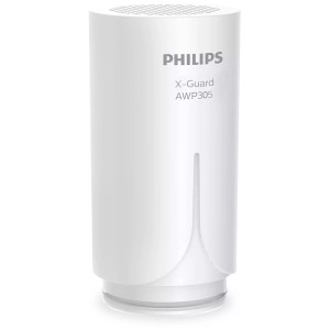 Biely vodný filter Philips X-Guard AWP305 pre čistú pitnú vodu.