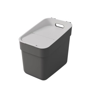 Sivý odpadkový kôš s vekom, kategória: Odpadkové koše