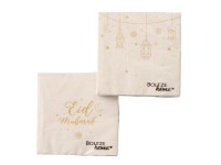 Boltze Papierové obrúsky Eid Mubarak, béžová/zlatá, rôzne druhy, 20 ks