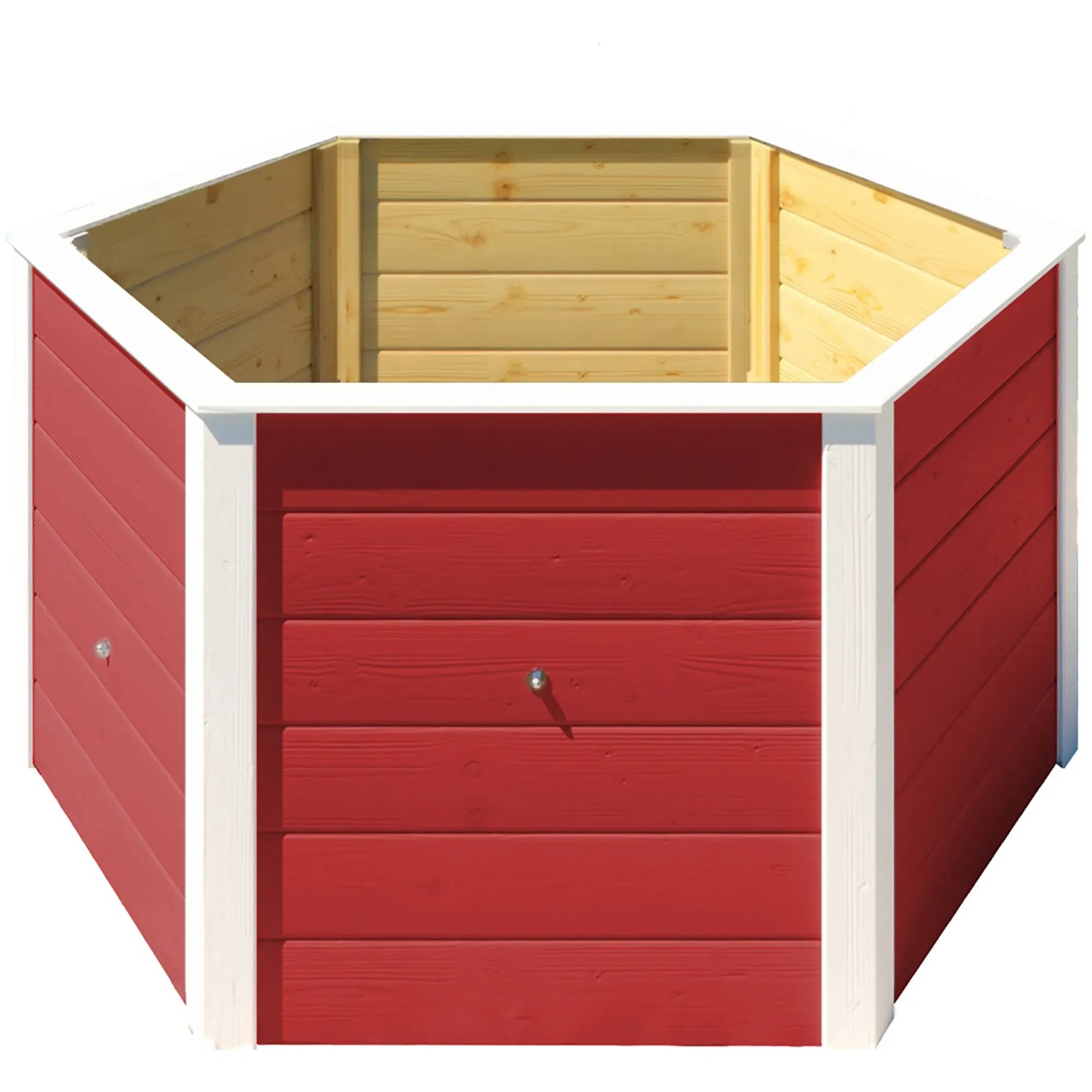 E-shop Weka Vyvýšený záhon 669, 6-hranný, červený, 143 x 143 x 68,5 cm