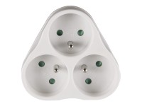 Emos Rozbočovacia zásuvka biela, 3 x okrúhla