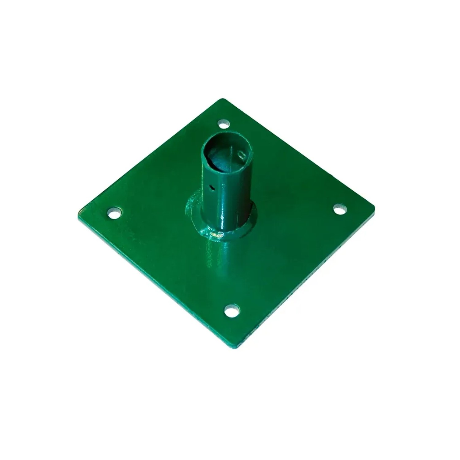 E-shop Podložná doska pre zvárané pletivo k stĺpiku zelená priemer 34 mm 10 cm x 10 cm