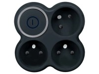 Solight Rozbočka 3 zásuvky, 15A, vypínač, čierna Solight Rozbočka 3 zásuvky, 15A, vypínač, čierna