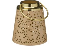 Koopman Kovový lampáš na čajovú sviečku zlatý 12 x 13 cm