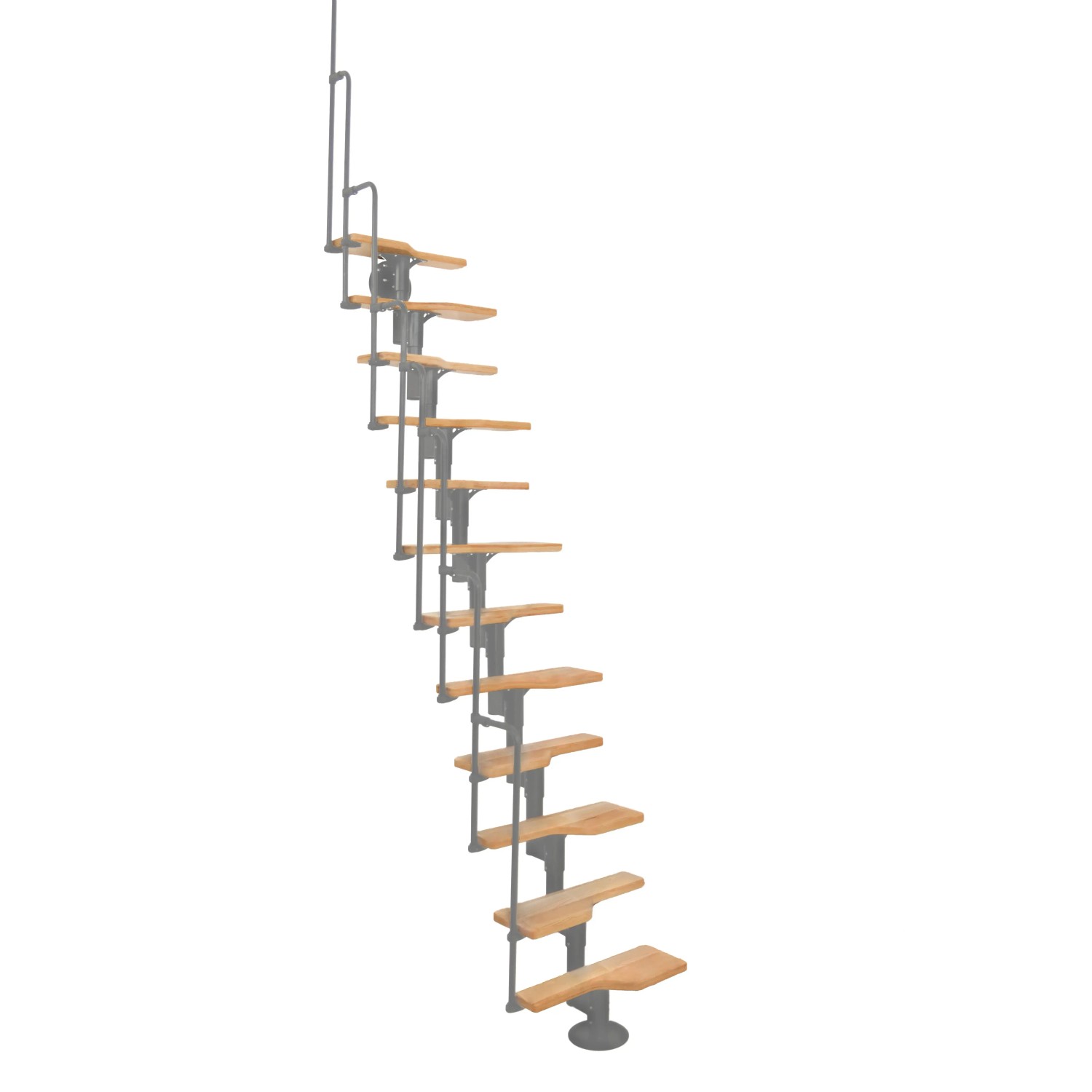 E-shop Minka STAIRS Modulové schodisko Twister buk/sivá, 293,8 cm