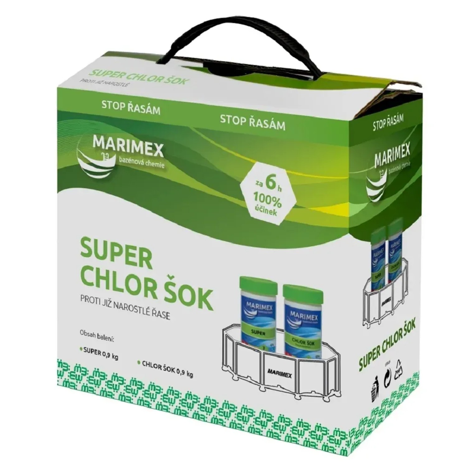 E-shop MARIMEX Proti už narastenej riase SUPER CHLOR ŠOK 2 x 0,9 kg