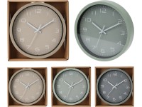 Nástenné hodiny, farebný ciferník, rôzne druhy, pr. 20 cm, 1 ks