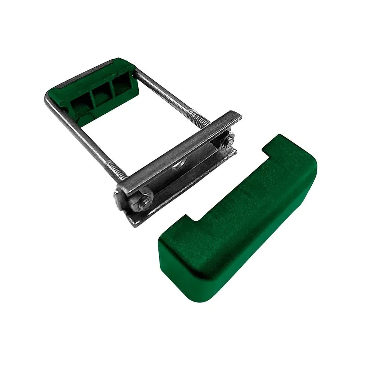E-shop PILECKÝ Príchytka panelu PRO na obdĺžnikový stĺpik, nerez+PVC, zelená, 60 x 40mm