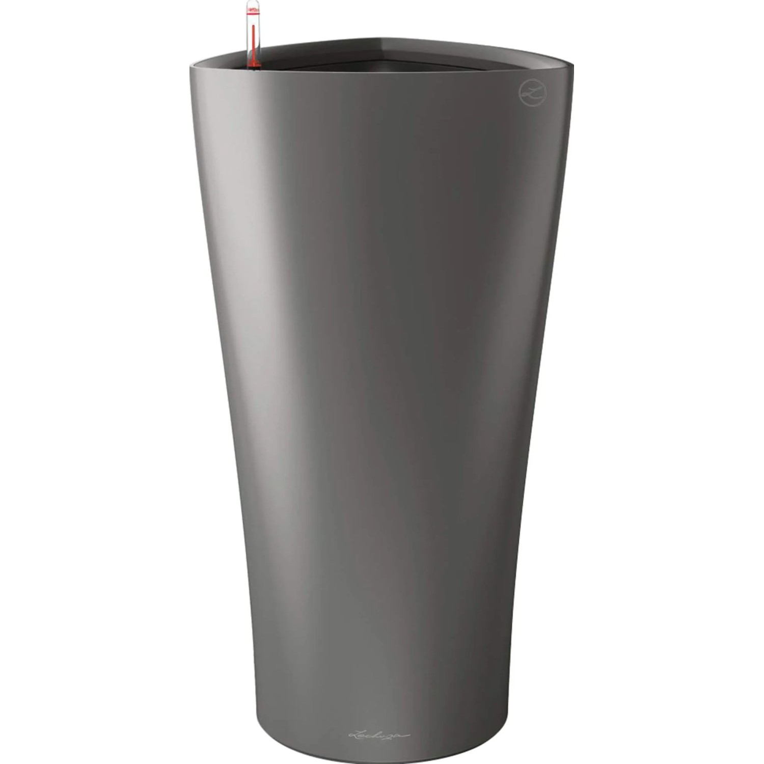 E-shop Lechuza Stĺpový kvetináč Delta Premium, antracitová metalická, 40 x 40 x 75 cm