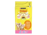 Friskies Granule pre mačky Cat Junior s kuraťom, morkou, mliekom a zel. 1,5kg