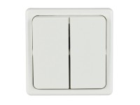 SEZ Dvojitý striedavý spínač Standard DS 1221-5B B biely 28 x 82 x 82 mm