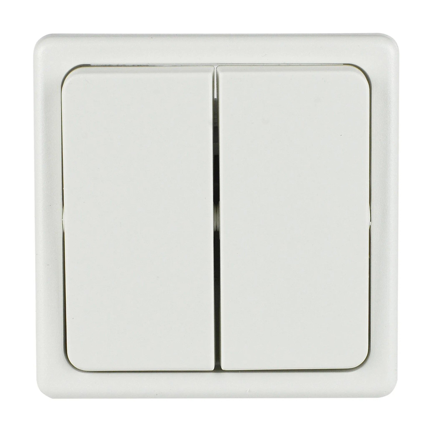 E-shop SEZ Dvojitý striedavý spínač Standard DS 1221-5B B biely 28 x 82 x 82 mm