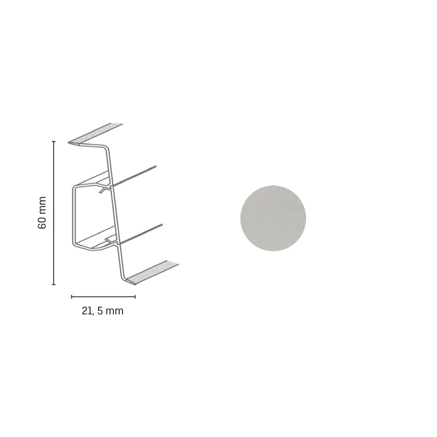 E-shop Döllken Profiles Lišta Q SLK 60 0138 svetlo sivá 60 x 21,5 x 2500 mm