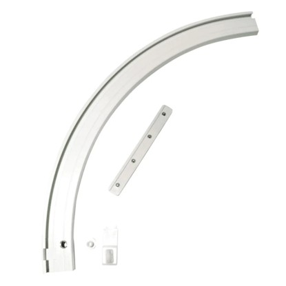 Gardinia Oblúk ľavý pre 1-pojazdovú záclonovú koľajničku biely