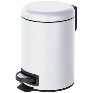 Biely pedálový kôš Wenko Leman s objemom 3 l do kúpeľne, WC alebo kancelárie.
