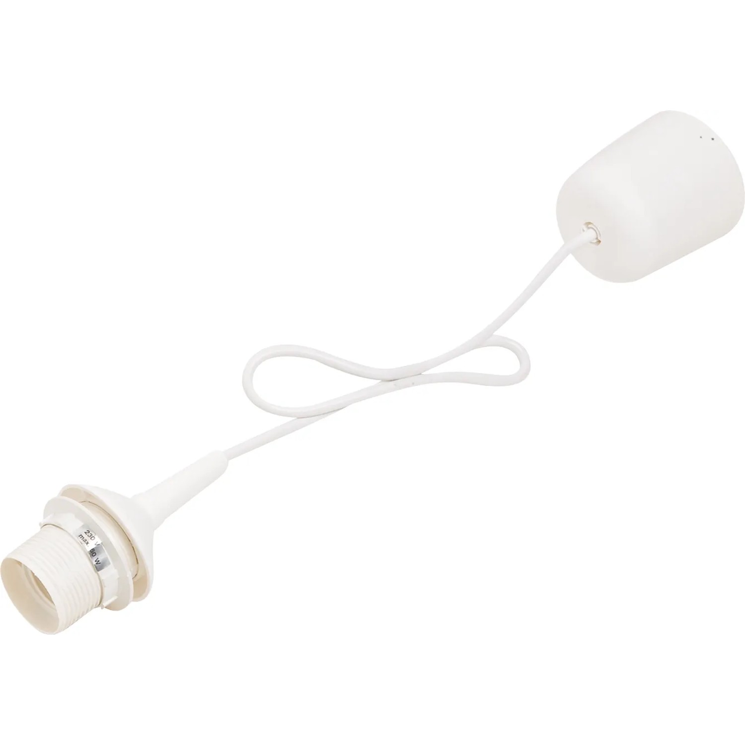 E-shop OBI Závesný kábel svietidla s objímkou E27 80 cm biely
