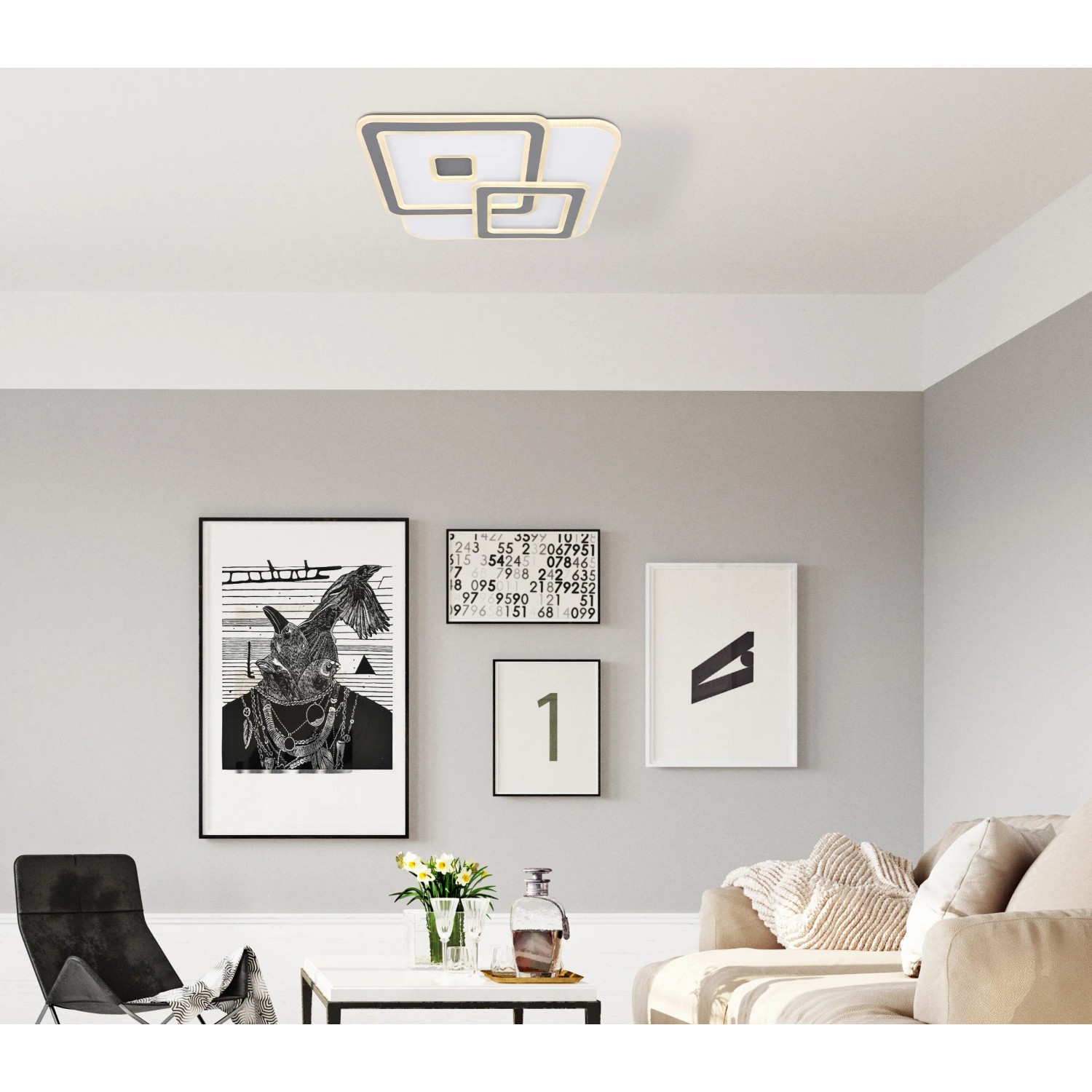 E-shop GLOBO Stropné svietidlo KIQUE 48547SH 500 x 500 x 60 mm