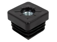 Závitová zátka pre štvorhranné rúry závit M8 25 mm x 25 mm čierna