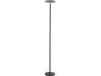 SellTec Stojaca LED lampa osvetľujúca strop Hans, 3000K, čierna, pr. 28 x 190cm