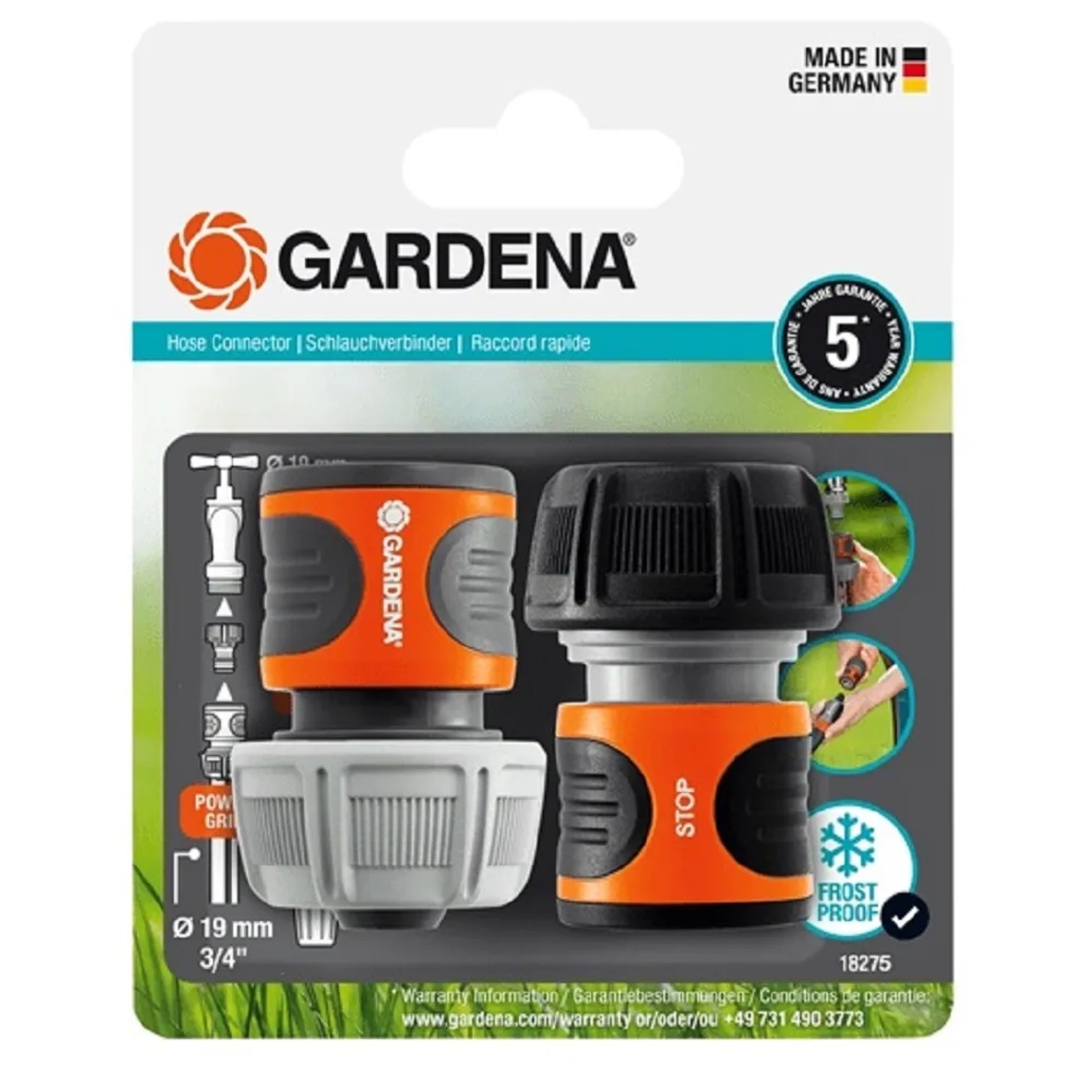 E-shop GARDENA Súprava hadicových spojok 19 mm (3/4")