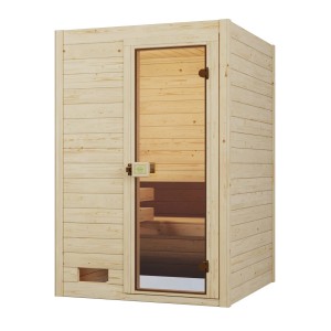 Weka Valida sauna z masívneho dreva so sklenenými dverami a sadou kachlí, prírodný smrek.