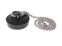Umyvadlová zátka priemer 39 mm, s retiazkou, čierna