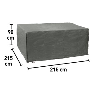 Sivý obal na záhradný nábytok, 215x215x90 cm, so zipsami.