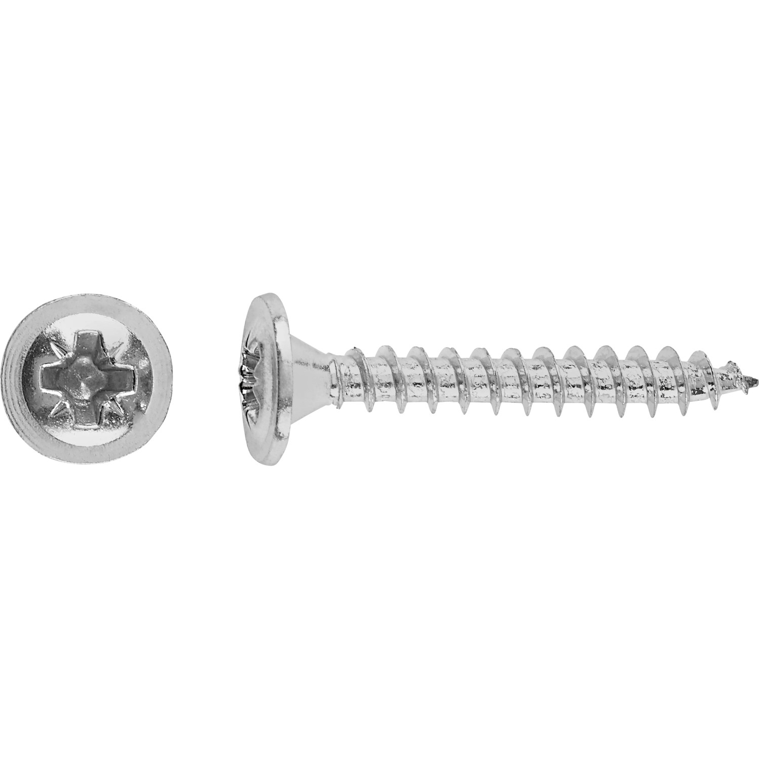 E-shop Skrutka do zadnej nábytk. dosky s tanier. hlavou PZ1 bielo pozink. 3x16mm, 40ks