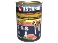 Ontario Konzerva pre psov Adult s teľacím paté s bylinkami 400 g