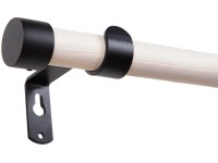 Súprava záclonovej tyče drevená, biela, pr. 19 mm, 160 cm