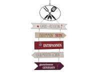 Boltze Nástenná dekorácia ceduľa BBQ 54 x 30 x 0,5 cm, 1 ks