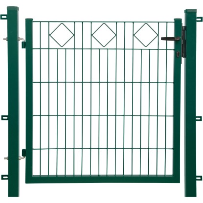 Dekoračná jednokrídlová bránka, štvorcový vzor, zelená 100 x 100 cm