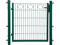Dekoračná jednokrídlová bránka, štvorcový vzor, zelená 100 x 100 cm