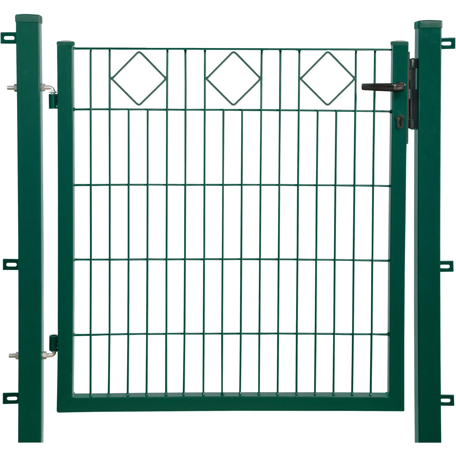 E-shop Dekoračná jednokrídlová bránka, štvorcový vzor, zelená 100 x 100 cm