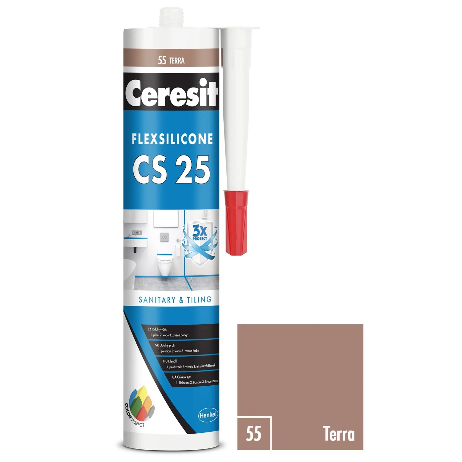 E-shop CERESIT CS 25 Sanitárny silikón 55 Terra 280 ml